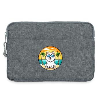 Samojede Hunderasse Cartoon Sonnenbrille Strand - Laptoptasche 13" - Grau meliert - Vorne