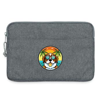 Bernhardiner Hunderasse Cartoon Sonnenbrille Strand - Laptoptasche 13" - Grau meliert - Vorne