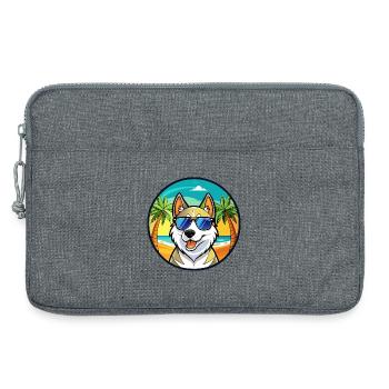 Russisch Europäischer Laika Hund Rasse Cartoon Strand - Laptoptasche 13" - Grau meliert - Vorne