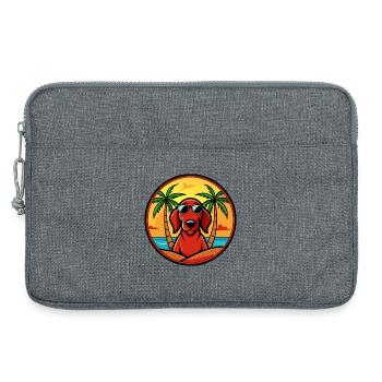 Redbone Coonhound Hunderasse Cartoon Sonnenbrille Strand - Laptoptasche 13" - Grau meliert - Vorne
