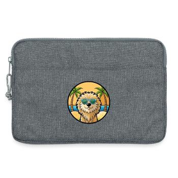 Puli Chien Race Dessin Animé Lunettes De Soleil Plage - Sacoche pour ordinateur portable 13 pouces - gris chiné - Devant