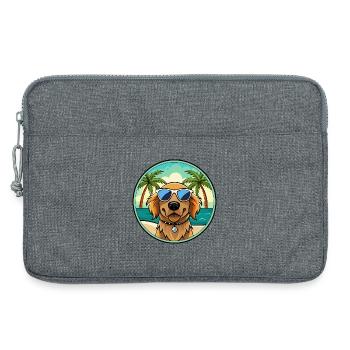 Épagneul picard race de chien dessin animé lunettes de soleil plage - Sacoche pour ordinateur portable 13 pouces - gris chiné - Devant