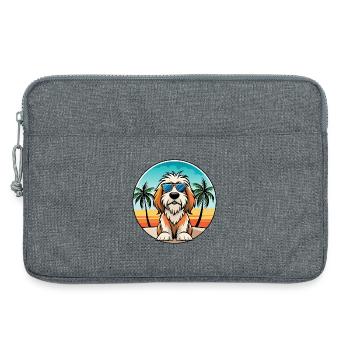 Petit Basset Griffon Vendeen Hunderasse Karikatur - Laptoptasche 13" - Grau meliert - Vorne