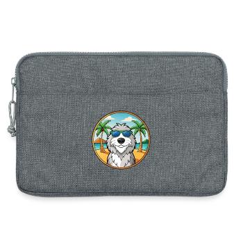 Polnische Schäferhundrasse Cartoon Sonnenbrille Strand - Laptoptasche 13" - Grau meliert - Vorne