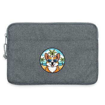 Pembroke Welsh Corgi Hunderasse Cartoon Sonnenbrille - Laptoptasche 13" - Grau meliert - Vorne