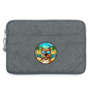 Perro De Presa Canario Hunderasse Cartoon Strand - Laptoptasche 13" - Grau meliert - Vorne