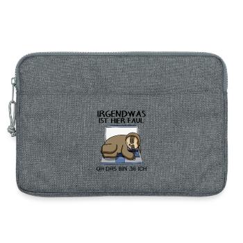 Lustiger Faultier Spruch Faul Büro schlafen - Laptoptasche 13" - Grau meliert - Vorne