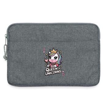 Königin der Einhörner - Laptoptasche 13" - Grau meliert - Vorne