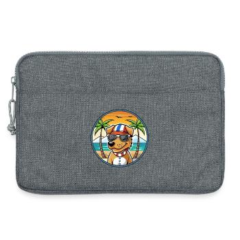 Norwegischer Windhund Dunker Hunderasse Cartoon Strand - Laptoptasche 13" - Grau meliert - Vorne