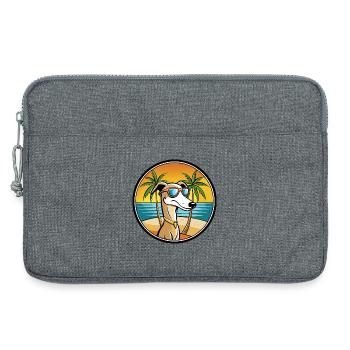 Alter kroatischer Windhund Hunderasse Cartoon Strand - Laptoptasche 13" - Grau meliert - Vorne