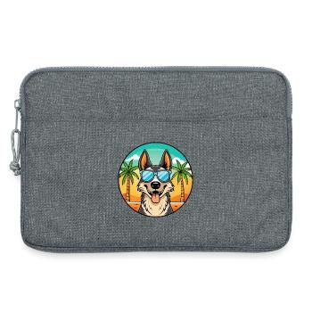 Nordamerikanischer Schäferhund Rasse Cartoon Beach - Laptoptasche 13" - Grau meliert - Vorne