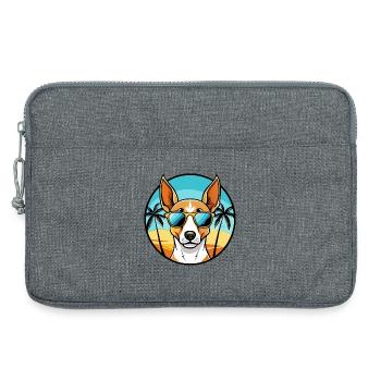 Ibizan Hound Hund Rasse Cartoon Sonnenbrille Strand - Laptoptasche 13" - Grau meliert - Vorne