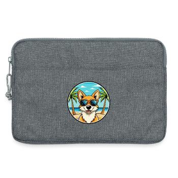 Neuguinea Singende Hunderasse Cartoon Sonnenbrille - Laptoptasche 13" - Grau meliert - Vorne