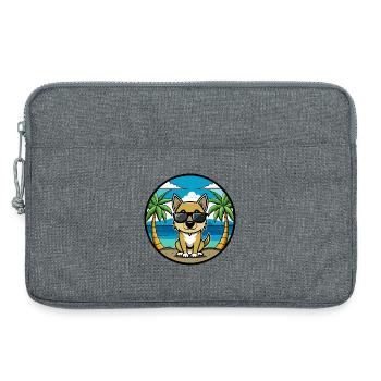 Nouvelle-Zélande Chien Race Dessin Animé Lunettes De Soleil Plage - Sacoche pour ordinateur portable 13 pouces - gris chiné - Devant