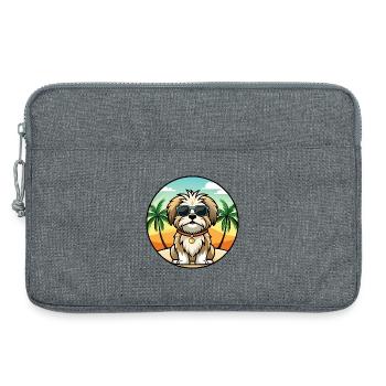 Malteser Shih Tzu Hund Rasse Cartoon Sonnenbrille Strand - Laptoptasche 13" - Grau meliert - Vorne