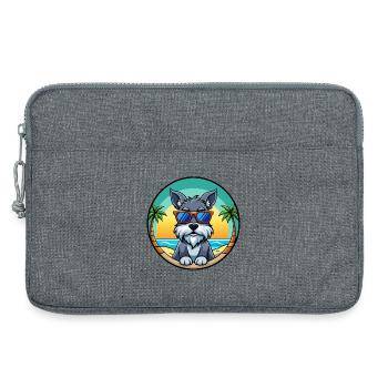 Miniatur Schnauzer Hunderasse Cartoon Sonnenbrille - Laptoptasche 13" - Grau meliert - Vorne
