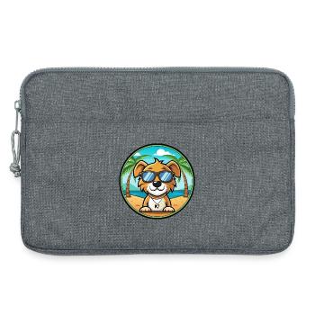 Kyi Leo Chien Race Dessin Animé Lunettes De Soleil Plage - Sacoche pour ordinateur portable 13 pouces - gris chiné - Devant