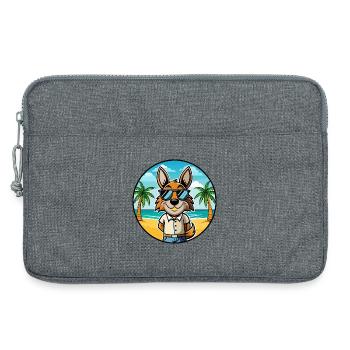Hase Indischer Hund Rasse Cartoon Sonnenbrille Strand - Laptoptasche 13" - Grau meliert - Vorne