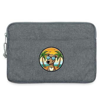 Hannover Laufhund Hunderasse Cartoon Sonnenbrille Strand - Laptoptasche 13" - Grau meliert - Vorne