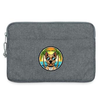 Deutscher Jagdterrier Hunderasse Cartoon Beach - Laptoptasche 13" - Grau meliert - Vorne