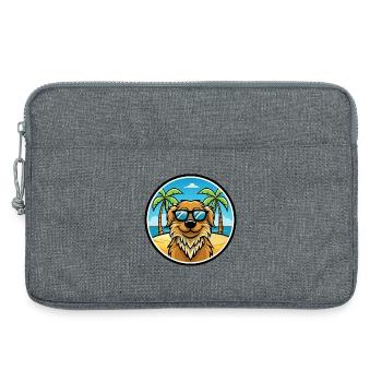 Friesische Wasserhundrasse Cartoon Sonnenbrille Strand - Laptoptasche 13" - Grau meliert - Vorne