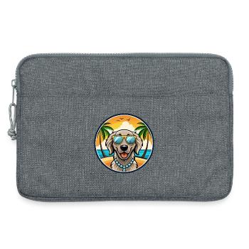 Flach beschichtete Retriever Hunderasse Cartoon Sonnenbrille - Laptoptasche 13" - Grau meliert - Vorne