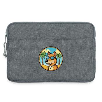 Friesischer Vorstehhund Rasse Cartoon Sonnenbrille Strand - Laptoptasche 13" - Grau meliert - Vorne