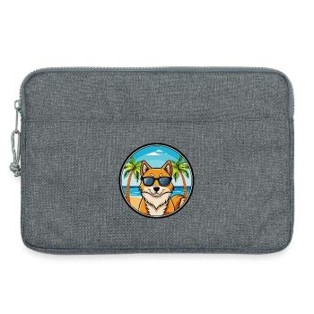 Finnischer Spitz Hund Rasse Cartoon Sonnenbrille Strand - Laptoptasche 13" - Grau meliert - Vorne