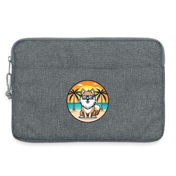 Finnischer Lapphund Hund Rasse Cartoon Sonnenbrille Strand - Laptoptasche 13" - Grau meliert - Vorne