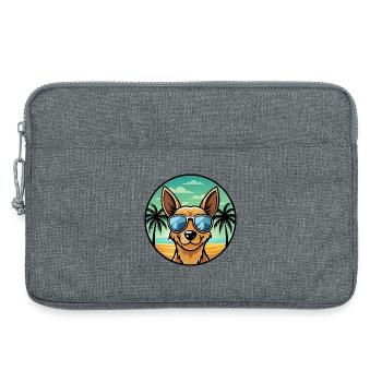 Lunettes de soleil de dessin animé de race de chien Terrier anglais - Sacoche pour ordinateur portable 13 pouces - gris chiné - Devant