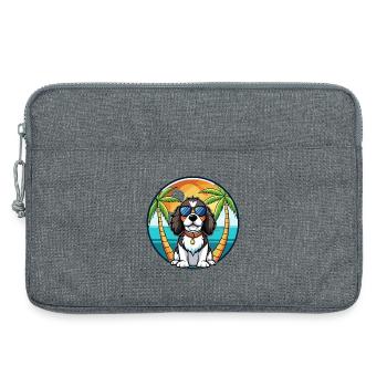 English Springer Spaniel Hunderasse Cartoon Beach - Laptoptasche 13" - Grau meliert - Vorne