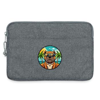 Dogue De Bordeaux Chien Race Dessin Animé Lunettes De Soleil Plage - Sacoche pour ordinateur portable 13 pouces - gris chiné - Devant