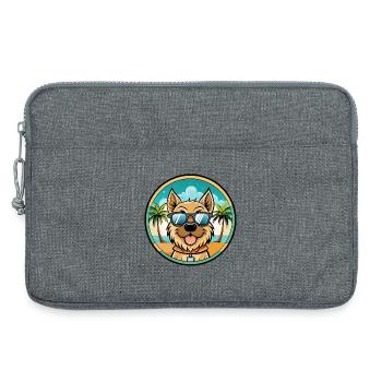Bolognese Chien Race Dessin Animé Lunettes De Soleil Plage - Sacoche pour ordinateur portable 13 pouces - gris chiné - Devant