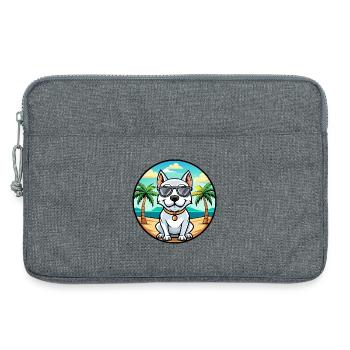 Dogue Argentino Chien Race Dessin Animé Lunettes De Soleil Plage - Sacoche pour ordinateur portable 13 pouces - gris chiné - Devant