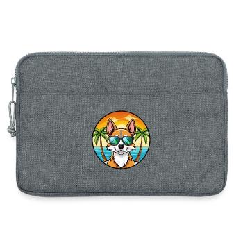 Chilenische Foxterrier Hunderasse Cartoon Sonnenbrille - Laptoptasche 13" - Grau meliert - Vorne