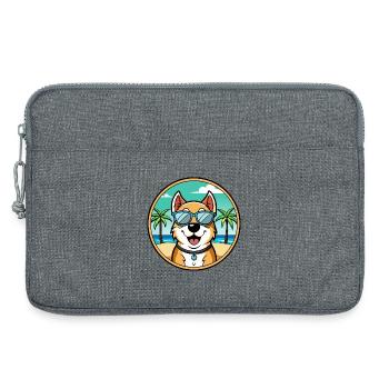 Berger d’Asie centrale Race Cartoon Beach - Sacoche pour ordinateur portable 13 pouces - gris chiné - Devant