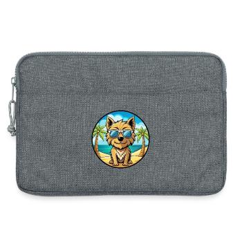 Cairn Terrier Hund Rasse Cartoon Sonnenbrille Strand - Laptoptasche 13" - Grau meliert - Vorne