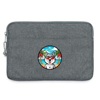 Kanadische Eskimo Hunderasse Cartoon Sonnenbrille Strand - Laptoptasche 13" - Grau meliert - Vorne
