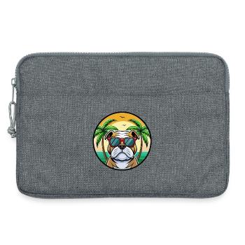 Bulldog Breed Cartoon Lunettes de soleil Beach - Sacoche pour ordinateur portable 13 pouces - gris chiné - Devant