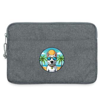 Bull Terrier Dog Breed Cartoon Sunglasses Beach - Laptop bag 13" - heather grey - Front