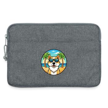 Cumberland Chien de berger Race Cartoon Lunettes de soleil Beach - Sacoche pour ordinateur portable 13 pouces - gris chiné - Devant