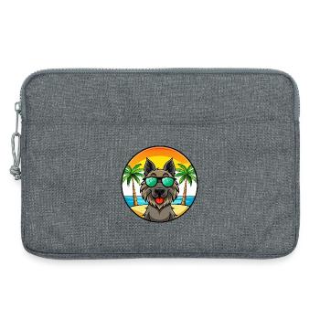 Lunettes de soleil belges Groenendael Dog Breed Cartoon - Sacoche pour ordinateur portable 13 pouces - gris chiné - Devant