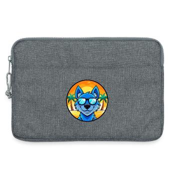 Blaue Spitzenhunderasse Cartoon Sonnenbrille Strand - Laptoptasche 13" - Grau meliert - Vorne