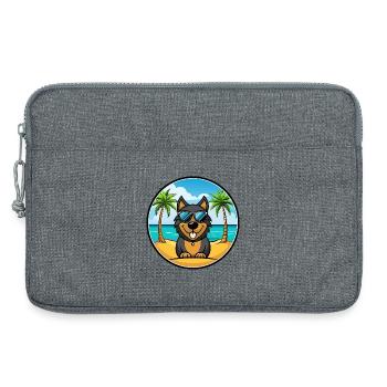 Schwarzwälder Laufhund Hunderasse Cartoon Sonnenbrille - Laptoptasche 13" - Grau meliert - Vorne