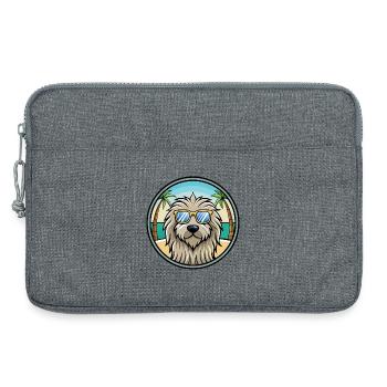 Bergamasco Chien Race Dessin Animé Lunettes De Soleil Plage - Sacoche pour ordinateur portable 13 pouces - gris chiné - Devant