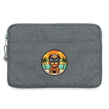 Belgische Griffon Hunderasse Cartoon Sonnenbrille Strand - Laptoptasche 13" - Grau meliert - Vorne