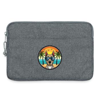 Belgische Pointer Hund Rasse Cartoon Sonnenbrille Strand - Laptoptasche 13" - Grau meliert - Vorne