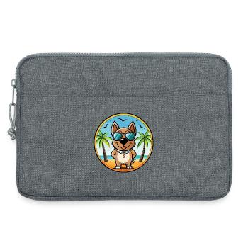 Austrian Brandlbracke Dog Breed Cartoon Sunglasses - Laptop bag 13" - heather grey - Front