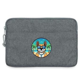 Australian Cattle Dog Rasse Cartoon Sonnenbrille Strand - Laptoptasche 13" - Grau meliert - Vorne