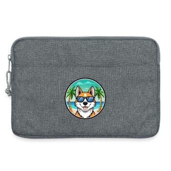 Sibirische Laika Hunderasse Cartoon Sonnenbrille Strand - Laptoptasche 13" - Grau meliert - Vorne